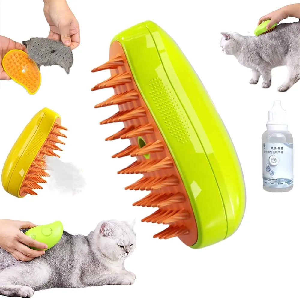 Wimblo SteamBrush – Cepillo 3 en 1 con Vapor para Mascotas